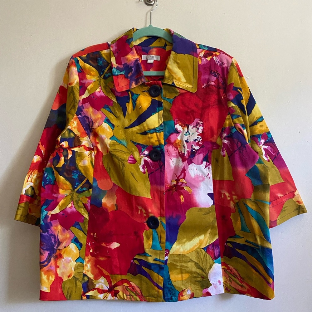 Erin London Women’s Colorful Floral Jacket size 1X